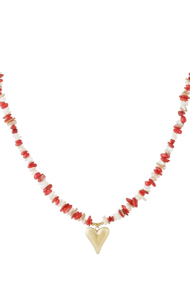 Ketting Piece of my heart | Red | Stainless Steel - wonder & melon - wonder & melon