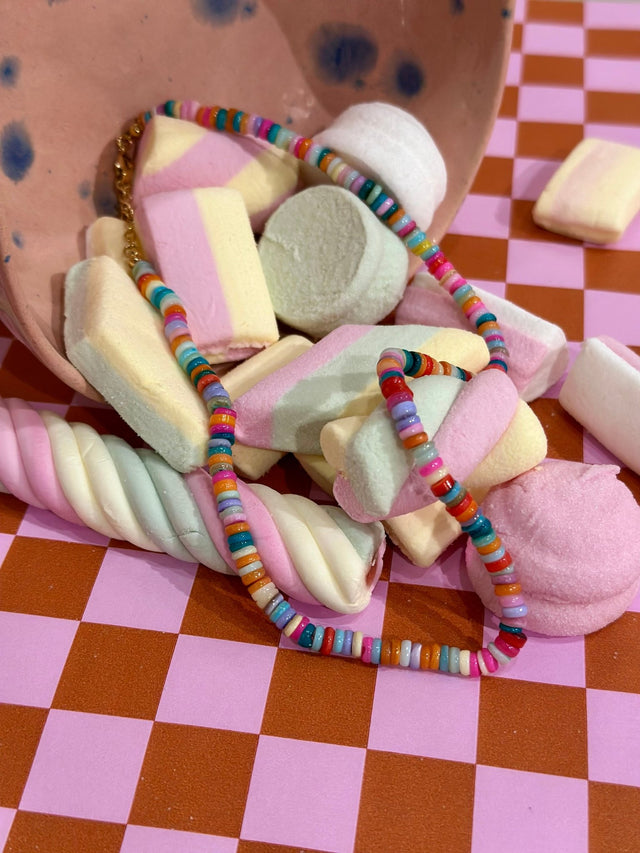 Ketting | Rainbow kralen - wonder & melon - wonder & melon