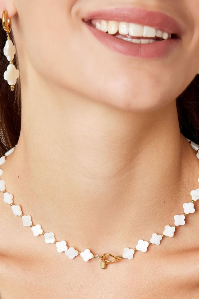 Ketting schelp klaver | Goud - wonder & melon - wonder & melon