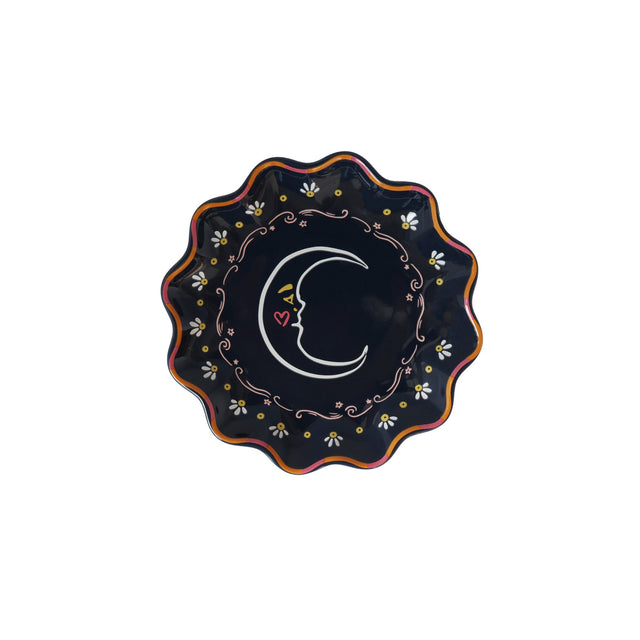 Klein bordje | blauw | maan - All the luck in the world - wonder & melon