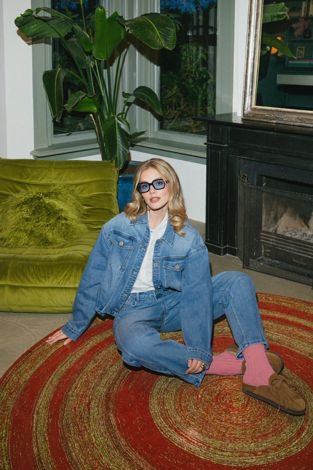 Malti broek | Denim Mid Blue - Fluresk - wonder & melon