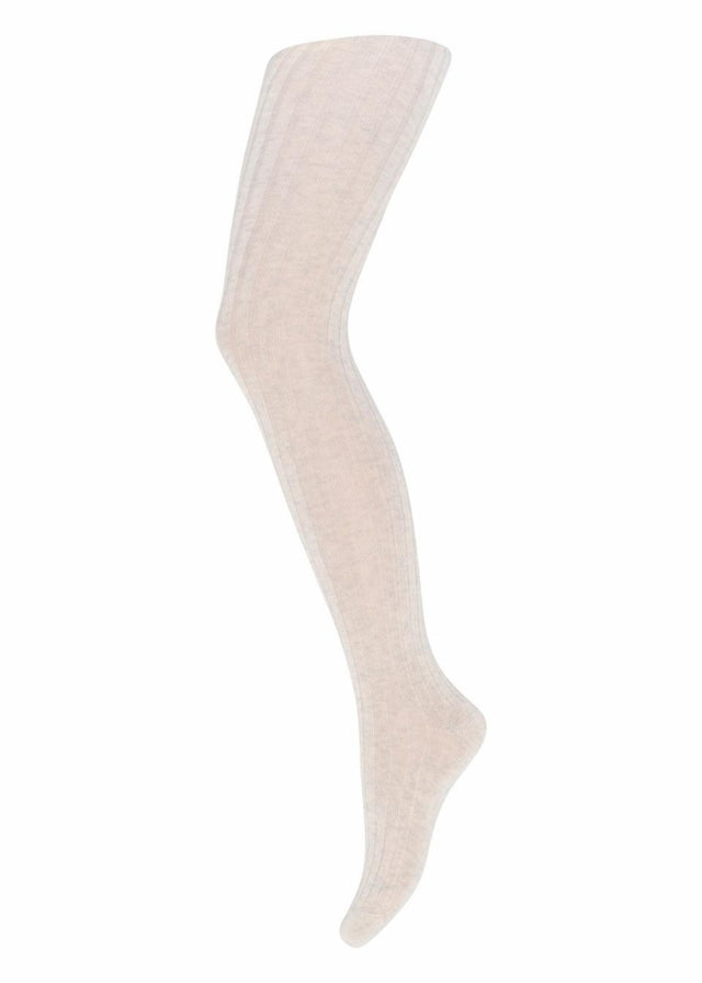 MP | Cotton rib tights | Creme Melange col.499 - MP Denmark - wonder & melon