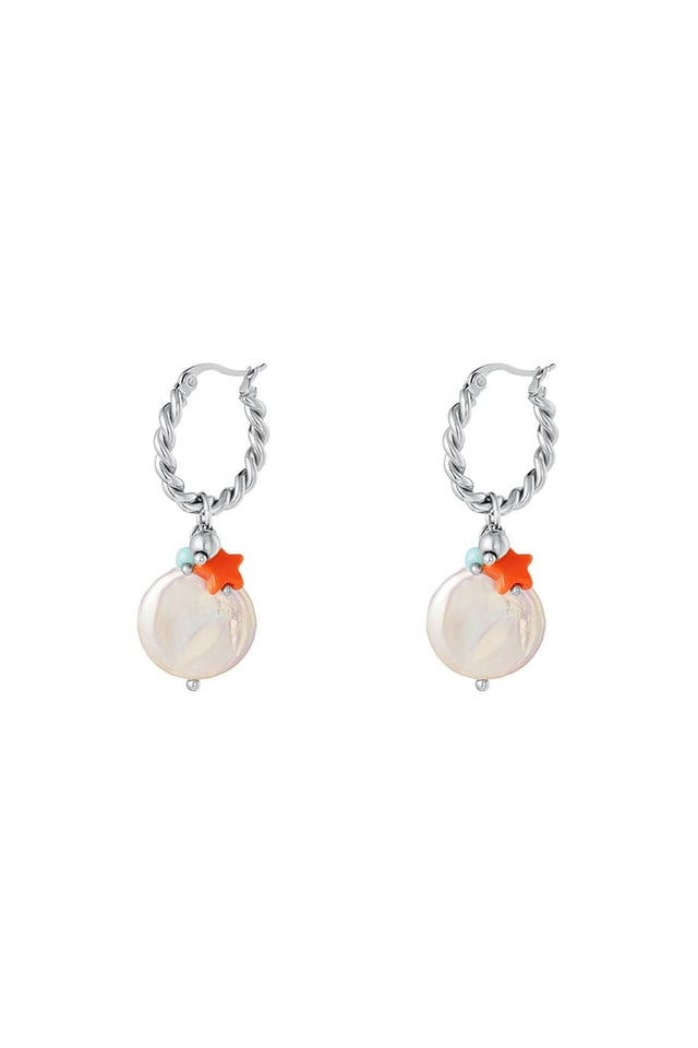 Oorbel beach parel | Zilver | Stainless Steel - wonder & melon - wonder & melon