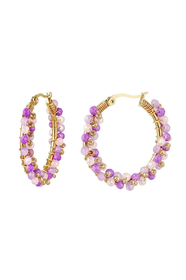 Oorbel kralen party | Lila - wonder & melon - wonder & melon