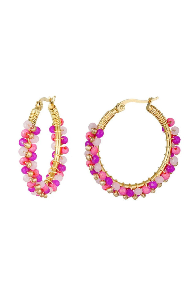 Oorbel kralen party | Pink - wonder & melon - wonder & melon