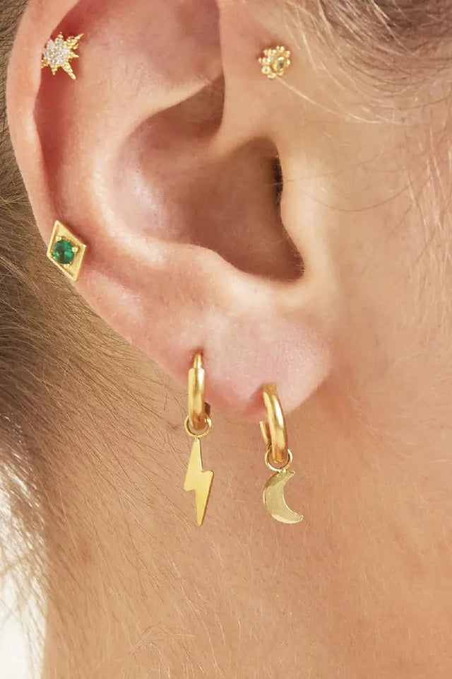 Oorbel Ring met Maan | Goud - wonder & melon - wonder & melon