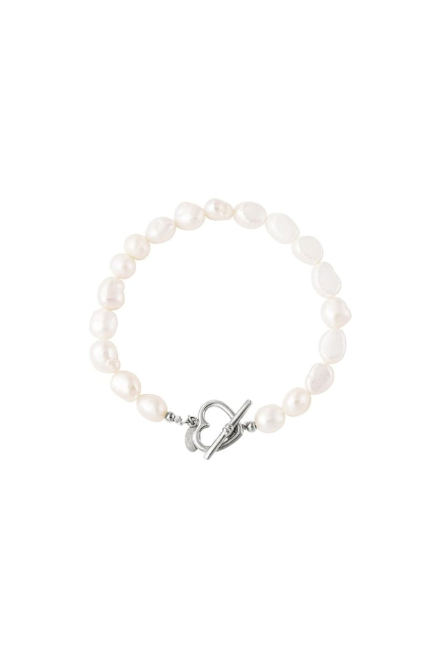 Parel Armband Hart | Zilver - wonder & melon - wonder & melon
