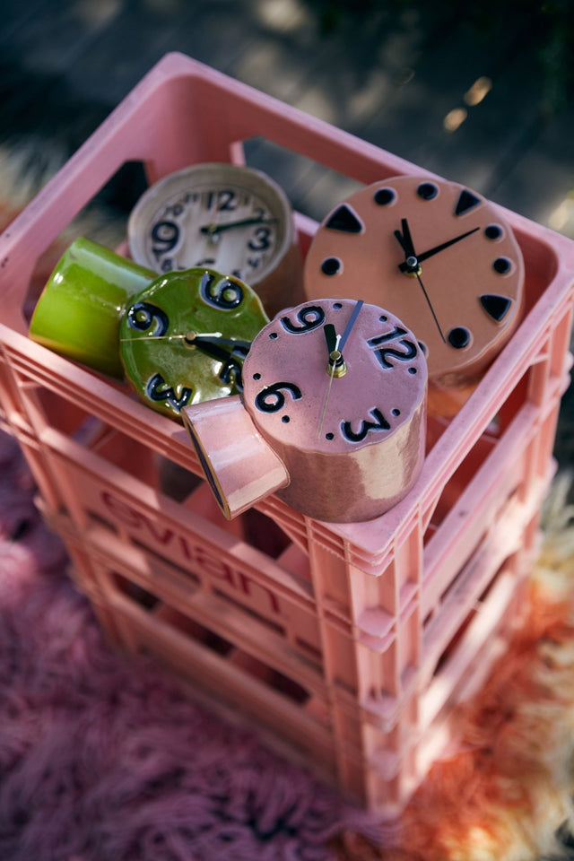 Retro ceramic clock | Pink | HKliving - HKliving - wonder & melon