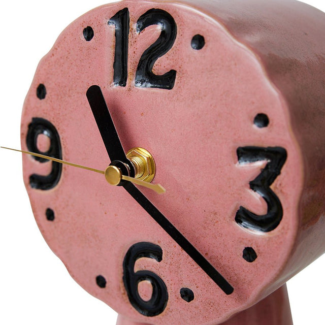 Retro ceramic clock | Pink | HKliving - HKliving - wonder & melon