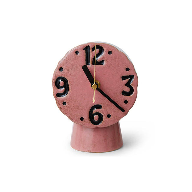 Retro ceramic clock | Pink | HKliving - HKliving - wonder & melon