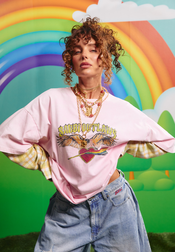 SABBI | The Sabbi Outlaw Shirt Tee | Pink/Green - Sabbi - wonder & melon