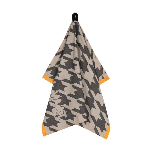 Set keuken en theedoek | Pied de Poule| Zwart - Oranje - VAAT Amsterdam - wonder & melon