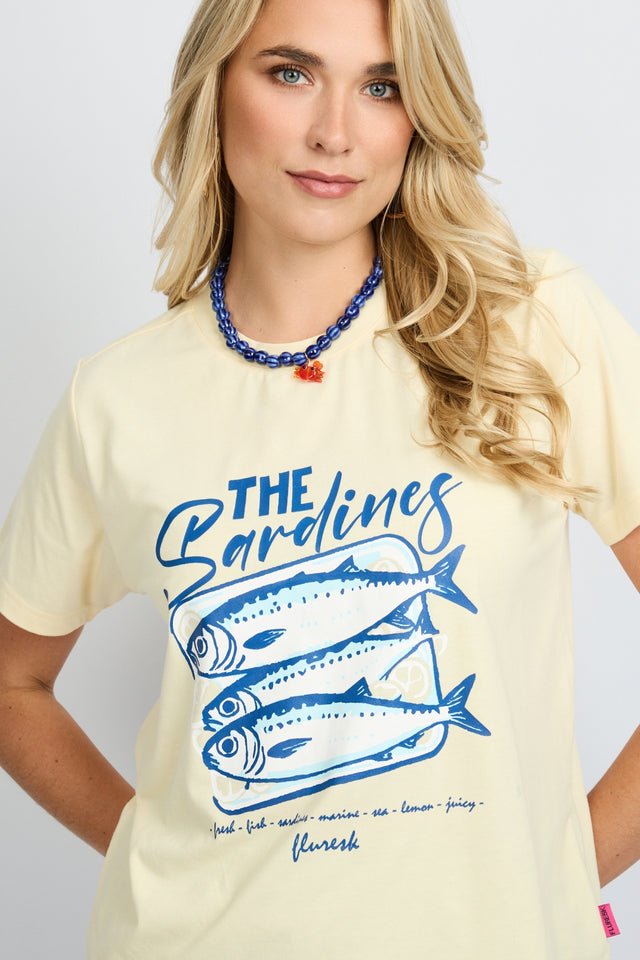 Shirt met vis | Geel/Blauw | Fluresk - Fluresk - wonder & melon