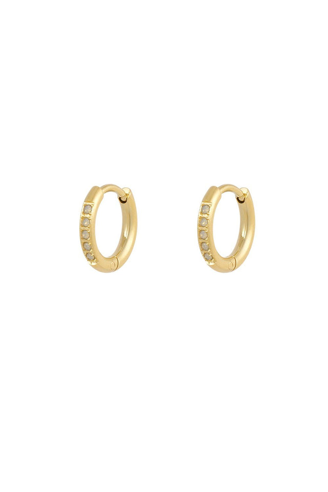 small earrings with stones | White - wonder & melon - wonder & melon