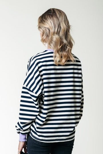 Stripe Contrast Sweat | Navy - Colourful Rebel - wonder & melon