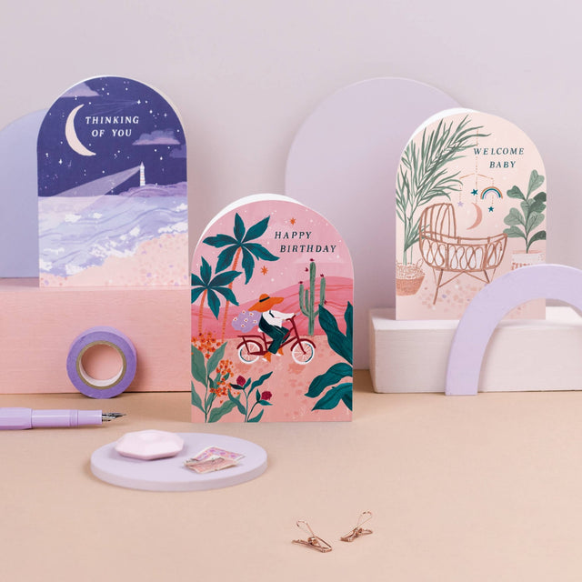 Sunset Bike Verjaardagskaart | Verjaardagskaart voor vrouwen | Boheems - Sister Paper Co. - wonder & melon