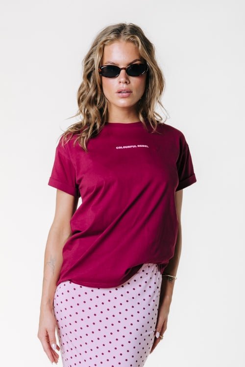 T-Shirt | Bordeaux/roze | Colourful rebel - Colourful Rebel - wonder & melon