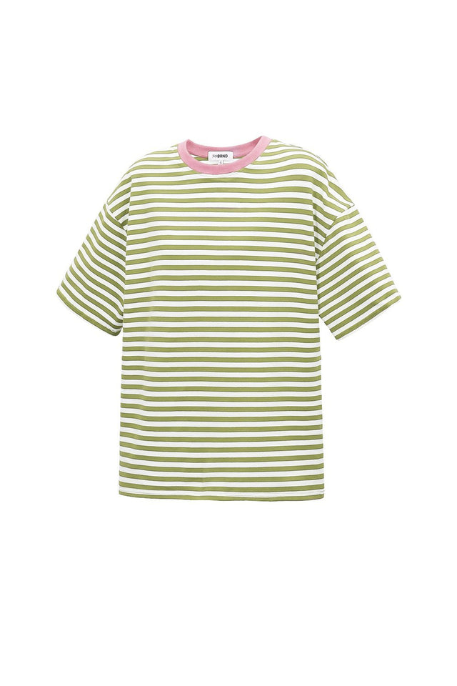 T-Shirt | Streep | Green/pink - wonder & melon - wonder & melon