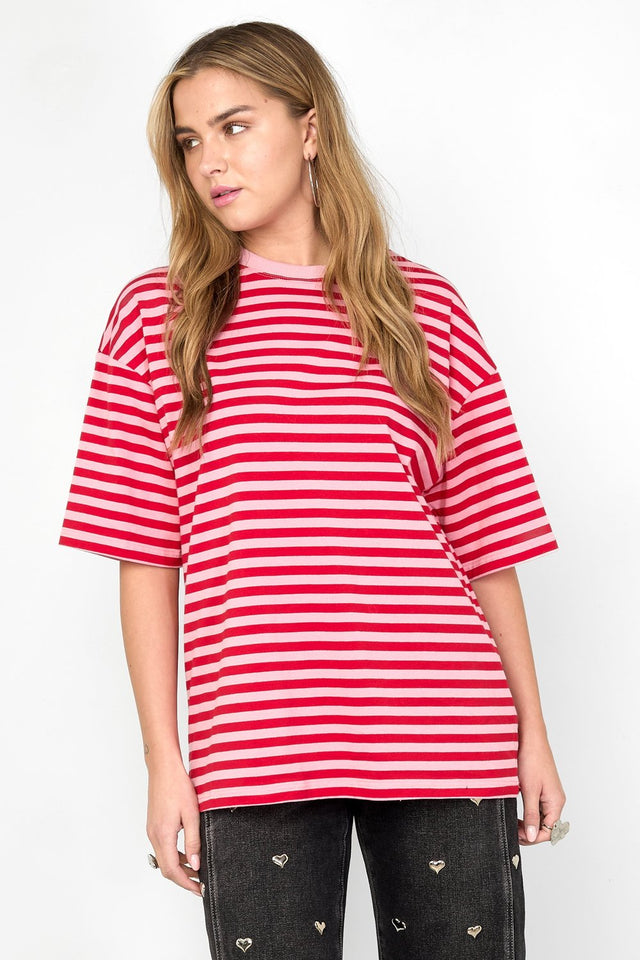 T-shirt Stripe | Pink - Red - wonder & melon - wonder & melon