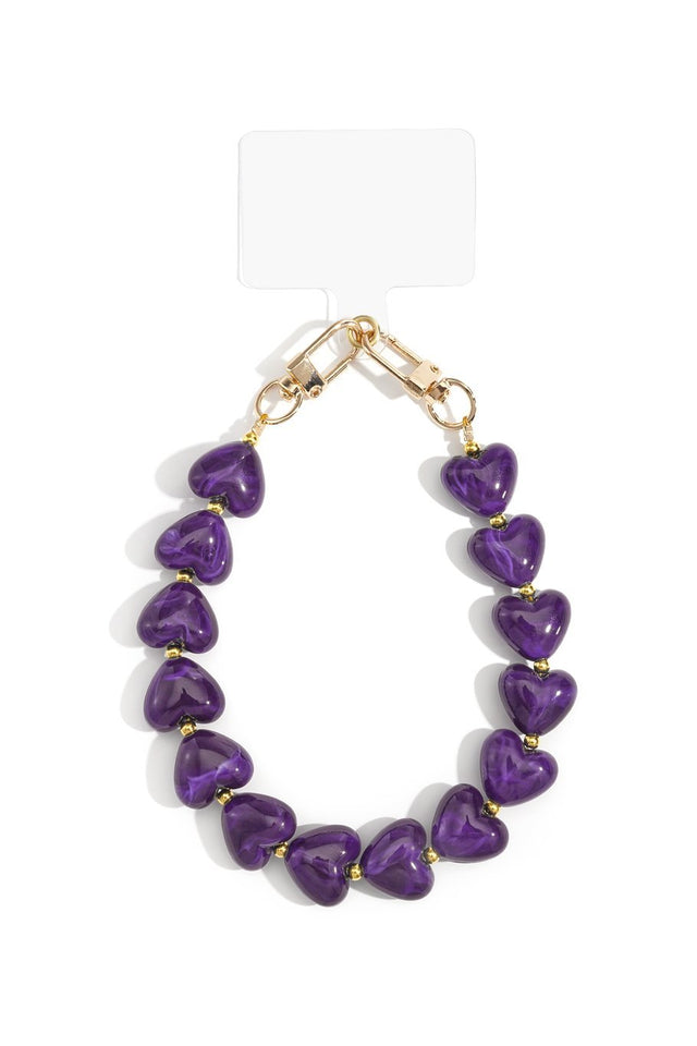 Telefoonkoord | Heart Luxe | Dark Purple - wonder & melon - wonder & melon