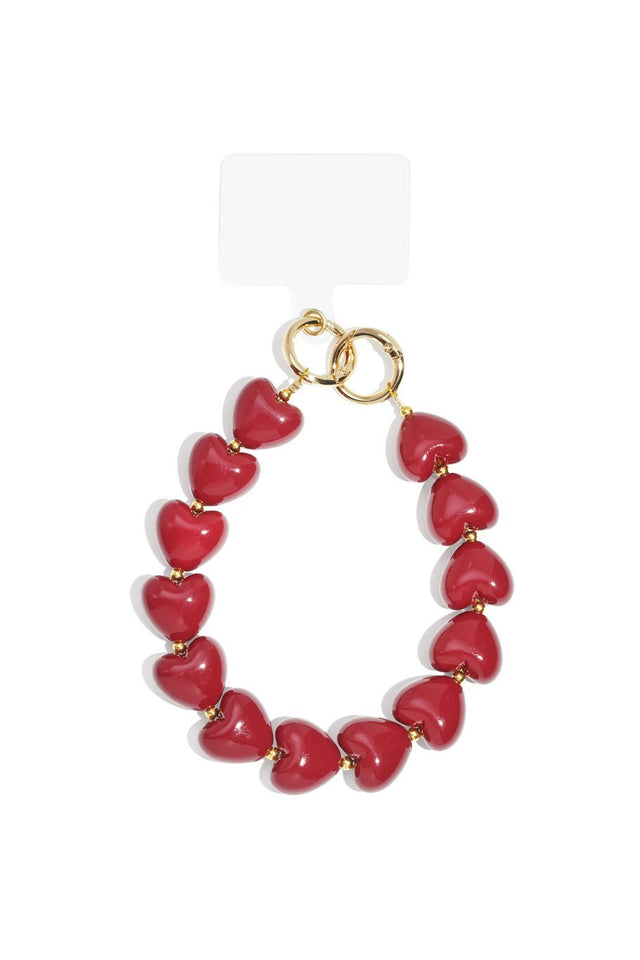 Telefoonkoord | Heart Luxe | Red - wonder & melon - wonder & melon