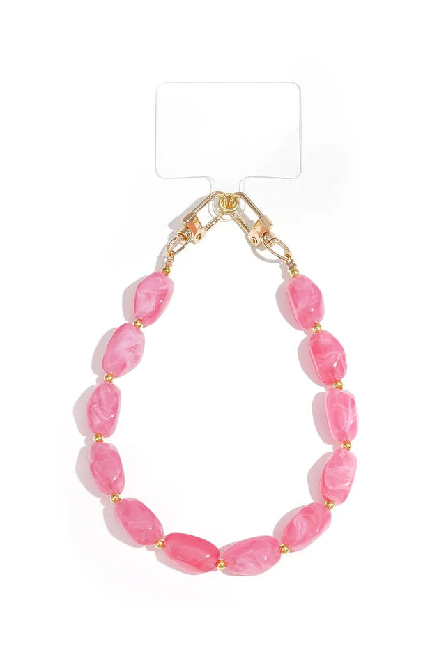 Telefoonkoord | Kralen Luxe | Pink - wonder & melon - wonder & melon