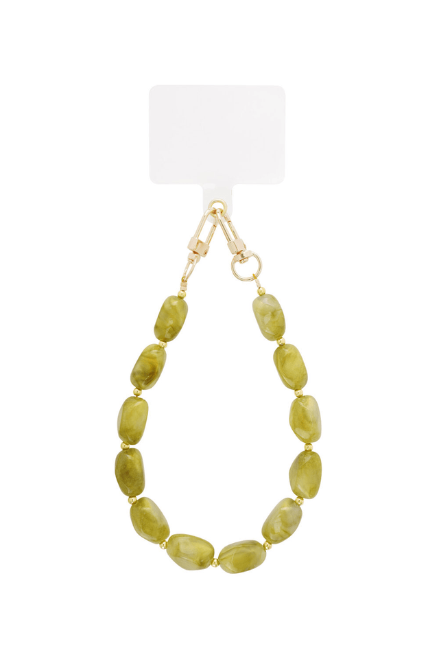 Telefoonkoord | Kralen Luxe | Shiney green - wonder & melon - wonder & melon