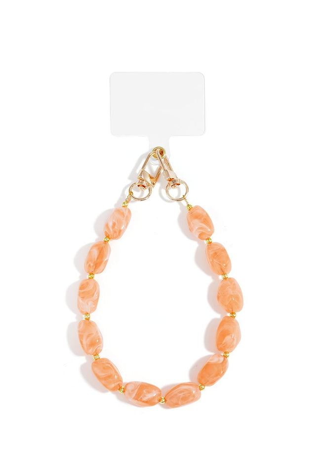 Telefoonkoord | Luxe kraal | Oranje - wonder & melon - wonder & melon