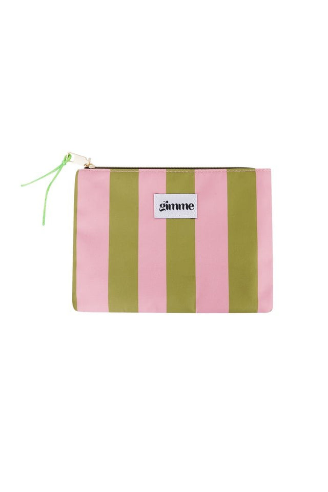 Toilettas Plat | Stripe | Green - Pink - wonder & melon - wonder & melon