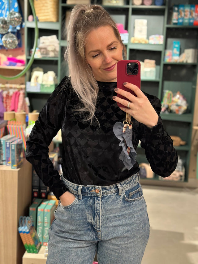 Top | Hearts all over | Zwart - wonder & melon - wonder & melon