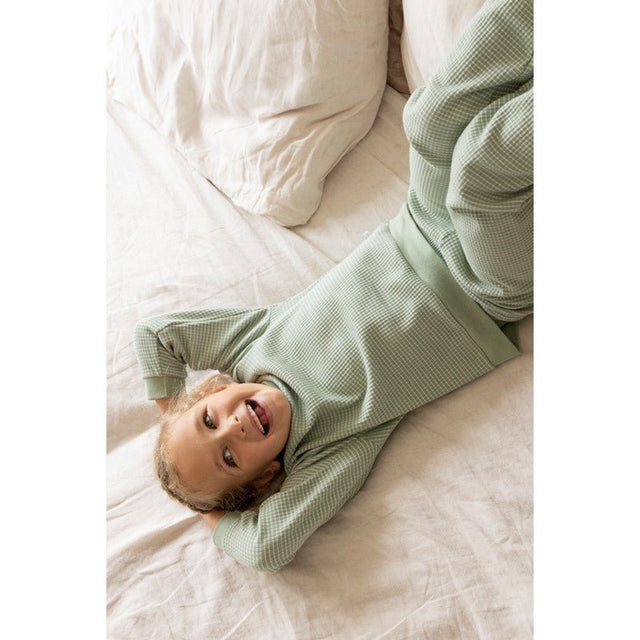 Wafelpyjama | Groen Melange | Feetje - Feetje - wonder & melon