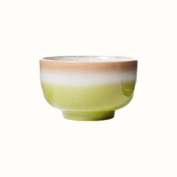 70s ceramics noodle kom - groen wit - HKliving - wonder & melon