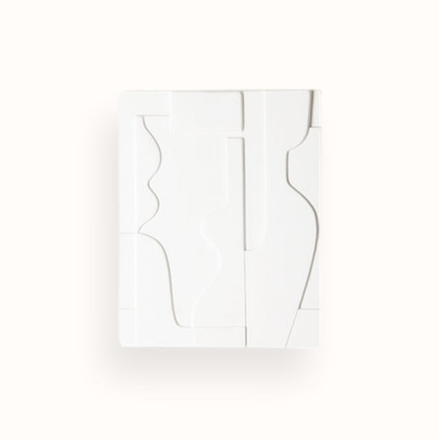 Ceramic wall art panel matt white - HKliving - wonder & melon