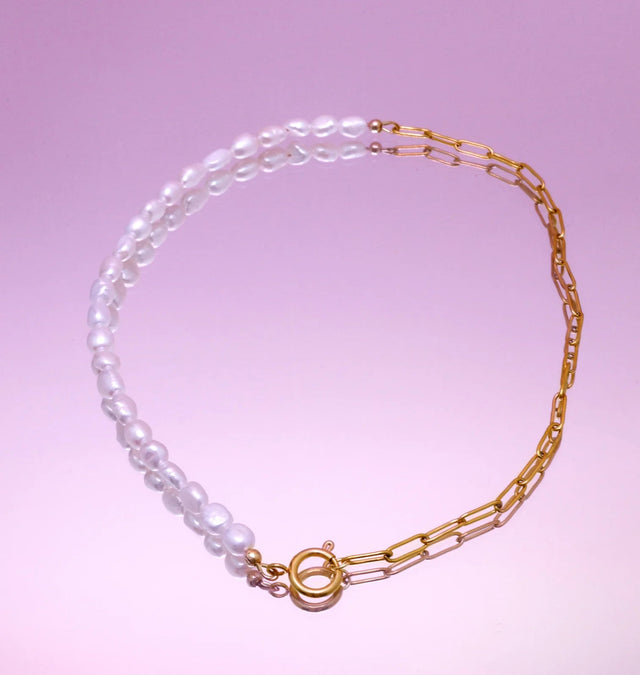 Classic Jean ketting (zoetwaterparels & schakel) | Atelier Jean - Atelier Jean - wonder & melon