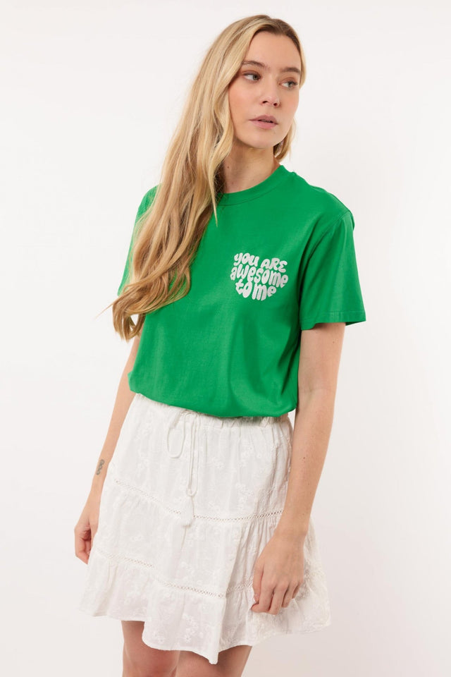 Deliyah t-shirt | PU Green - Fluresk - wonder & melon