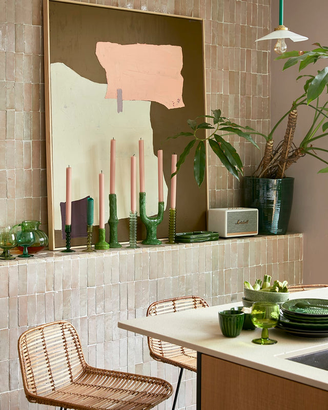 Emerald kandelaar glas L lime green - HKliving - wonder & melon