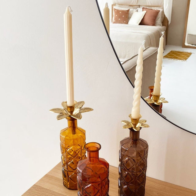 Fles kaarsenhouder small flower - À la Collection - wonder & melon