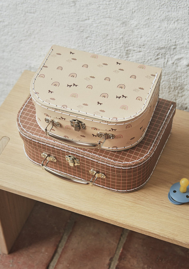 Mini Suitcase Rainbow & Grid - Set of 2 - OYOY Living Design - wonder & melon