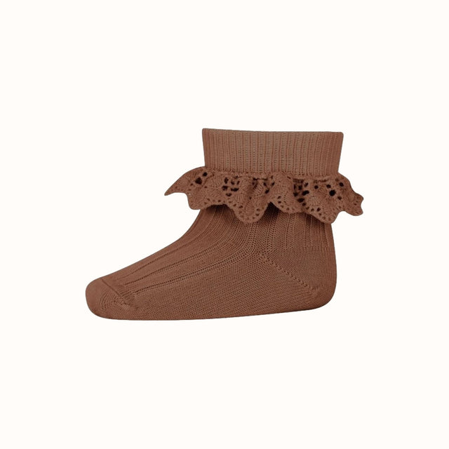 MP Denmark bruin sokken met kant - MP Denmark - wonder & melon