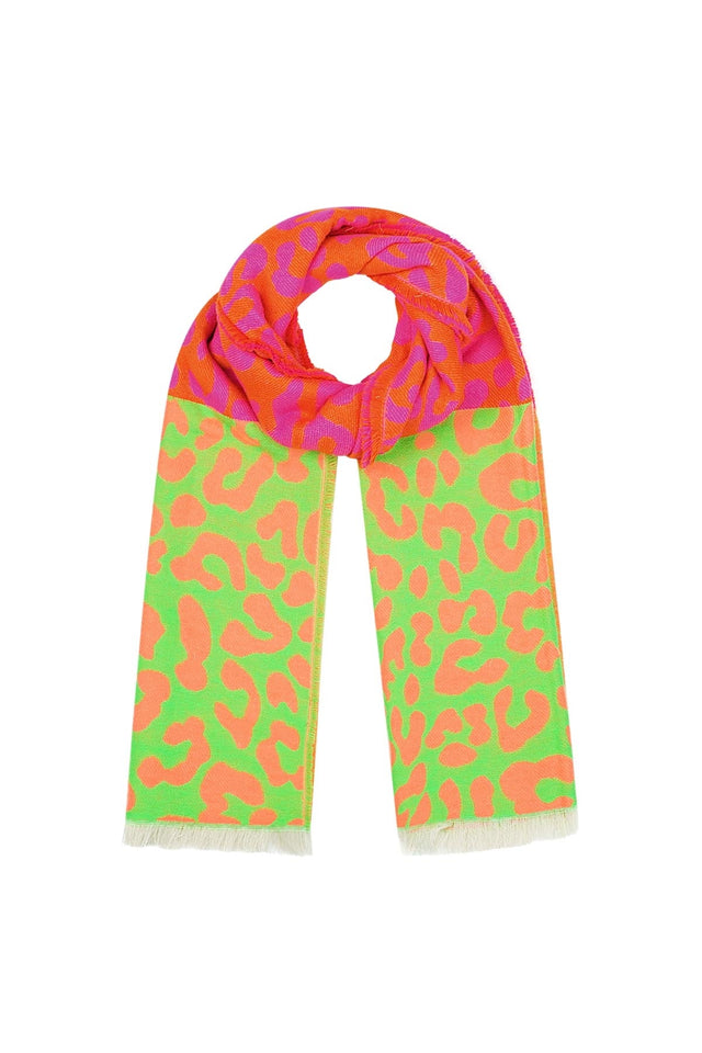 Neon panter sjaal | Oranje en groen - wonder & melon - wonder & melon