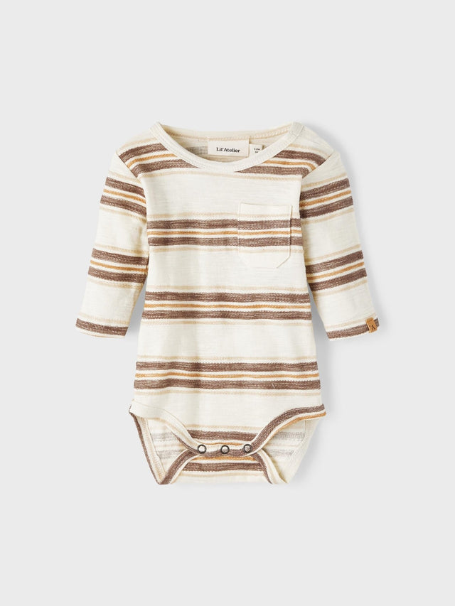 Romper streep met zakje Turtledove - Lil' Atelier - wonder & melon