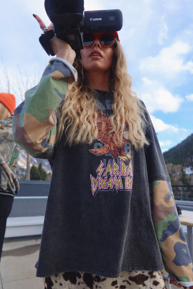 SABBI | Pow Pow Long Sleeve Tee | Black