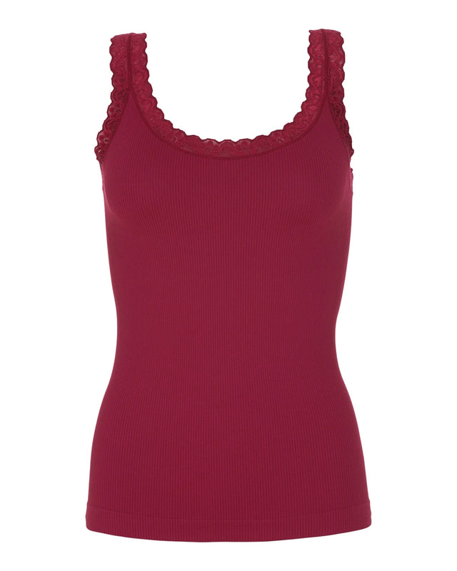 Frida Rib Top | Bordo