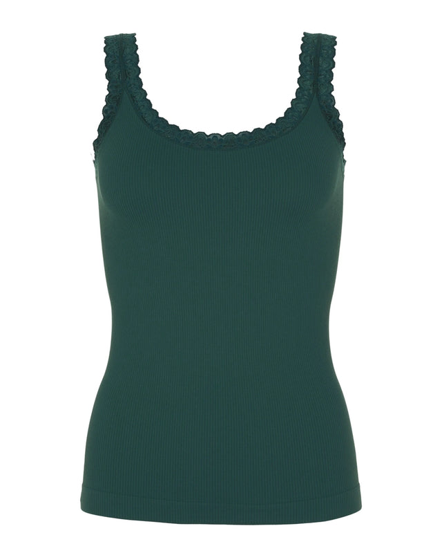 Frida Rib Top | Verde Scuro