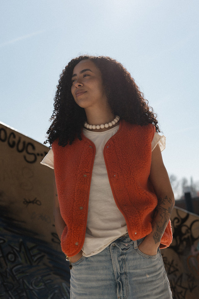 Alwero bodywarmer Tyb Light Coral Light detail