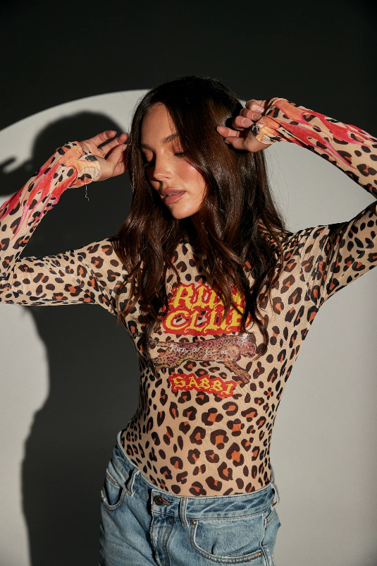 Run club| Mesh top | Vlammen en panterprint