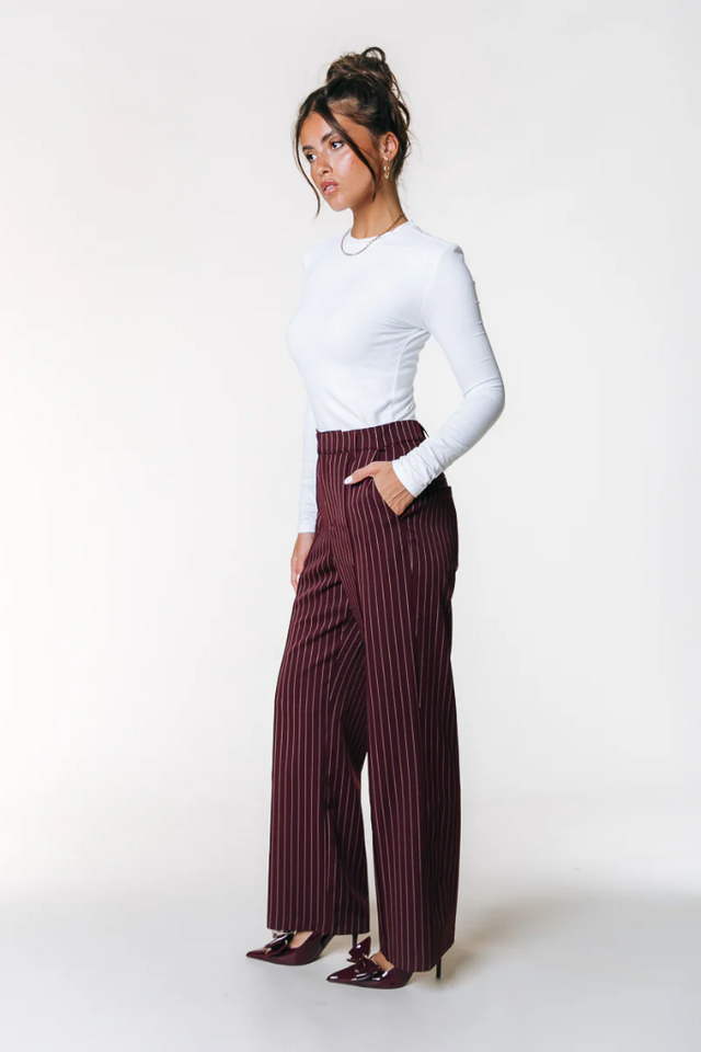 Rus Pinstripe Straight Pants | Colourful Rebel