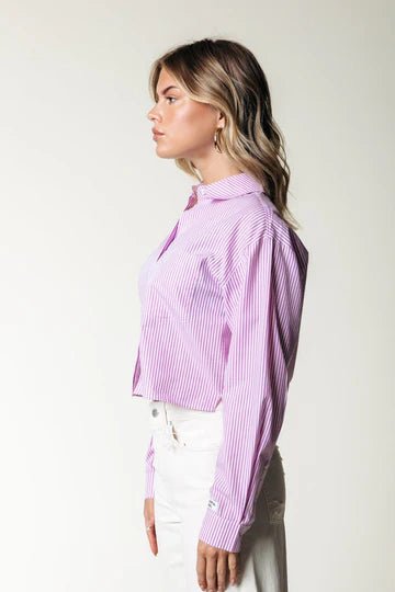 Aliya Stripe Boxy Blouse | Orchid Pink - Colourful Rebel - wonder & melon