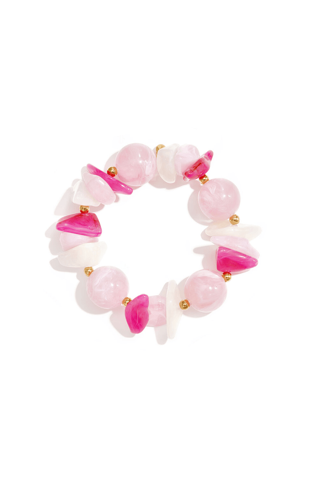 Armband | gevarieerde kraal | Lichtroze - wonder & melon - wonder & melon