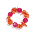 Armband | gevarieerde kraal | Oranje roze - wonder & melon - wonder & melon